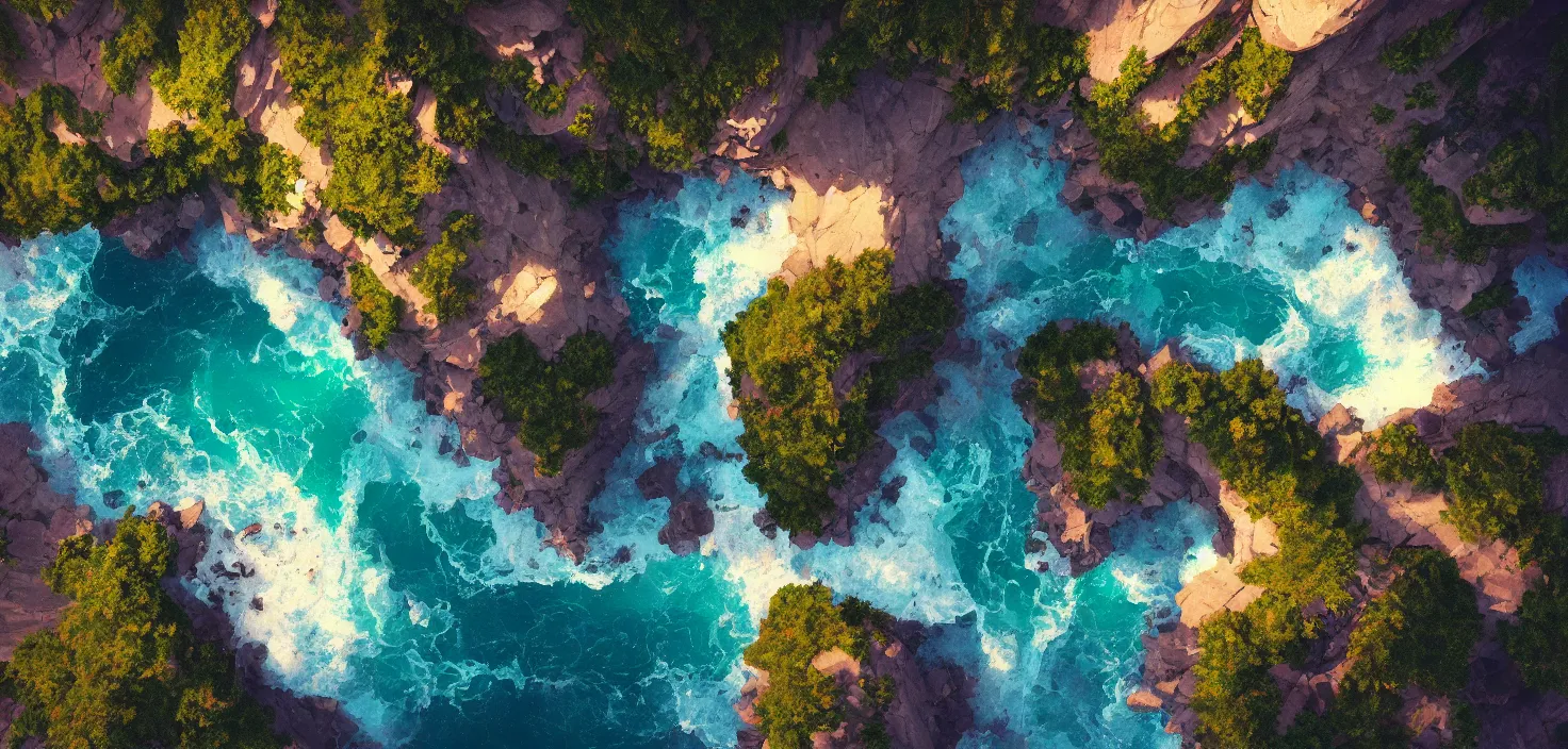 Image similar to nature landscape, aerial view, drone photography, cinematic, mountains and ocean, trending on artstation, by jordan grimmer, art greg rutkowski