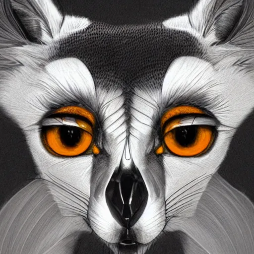 Prompt: Geometric eye of a lemur, sun in the background, intricate, elegant, highly detailed, digital painting, artstation, concept art, smooth, sharp focus, illustration, art by artgerm