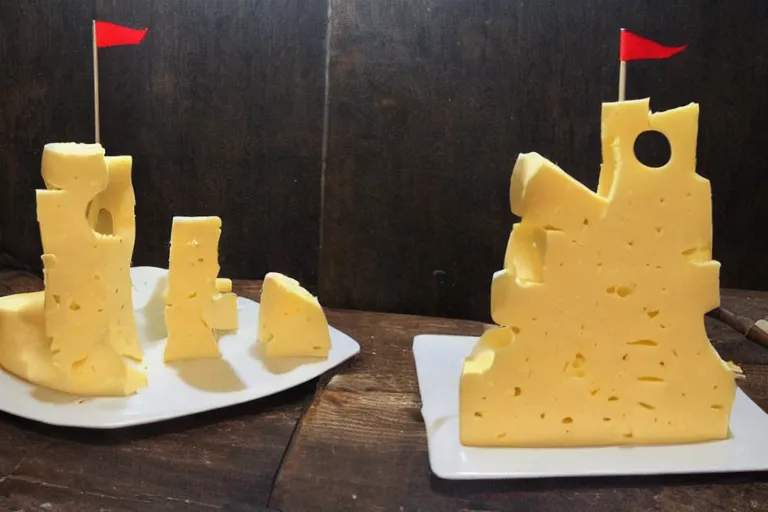 Image similar to Castle made of cheese