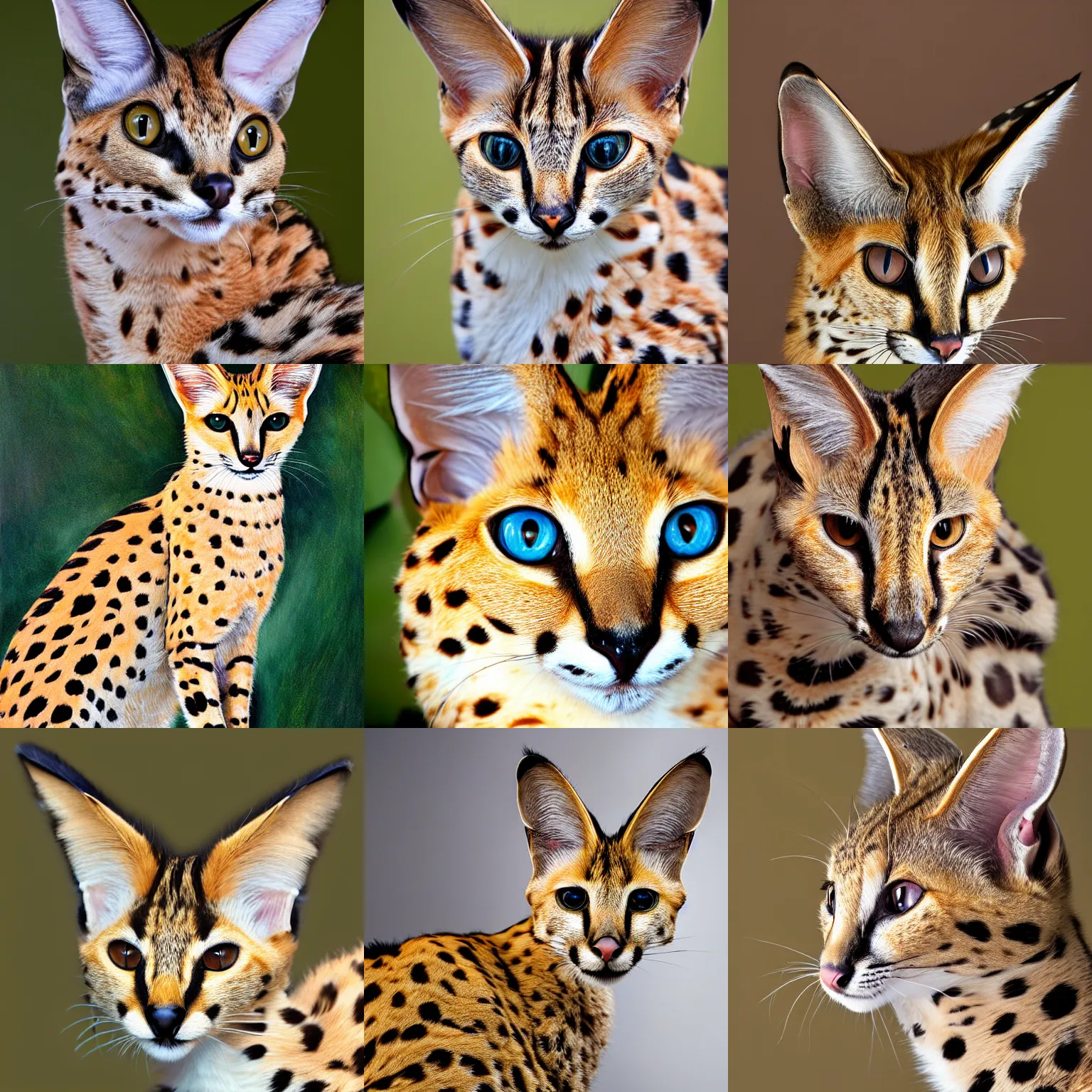 Prompt: portrait of an aristocratic serval cat.