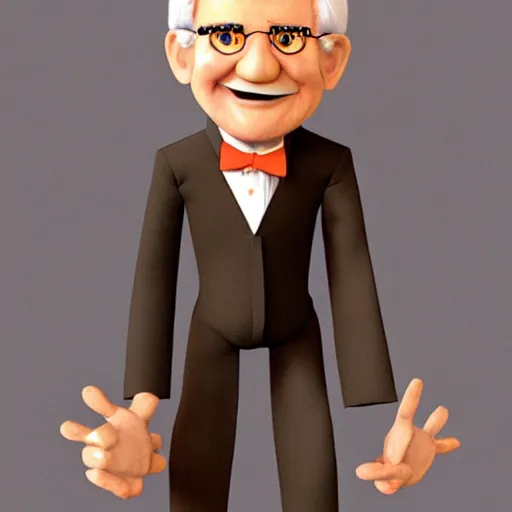 Image similar to Steve Martin as a marionette, 3d rendered style