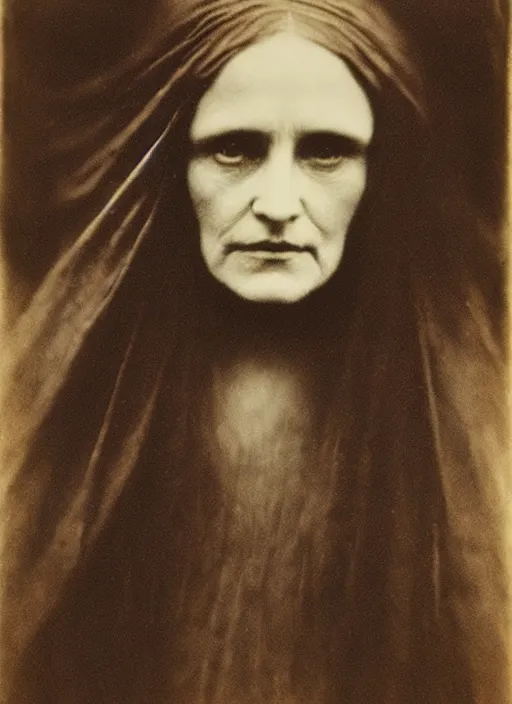 Image similar to beautiful witch circe, art by julia margaret cameron