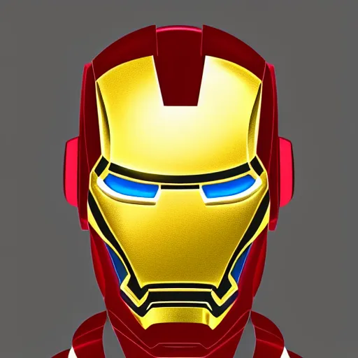 Prompt: portrait of iron man, highly detailed, centered, solid color background, digital painting