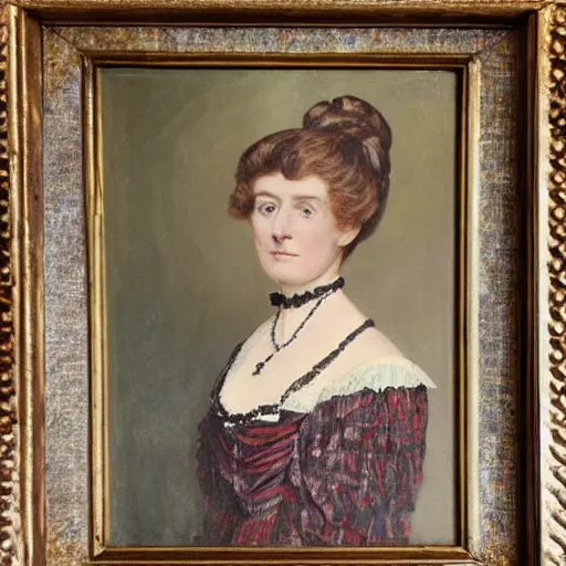 Image similar to oil portrait of a victorian lady wearing a beautiful dress