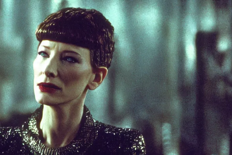 Image similar to cate blanchett in blade runner, movie still