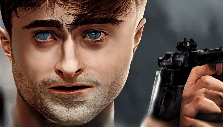 Image similar to Daniel Radcliffe is James Bond, hyperdetailed, artstation, cgsociety, 8k