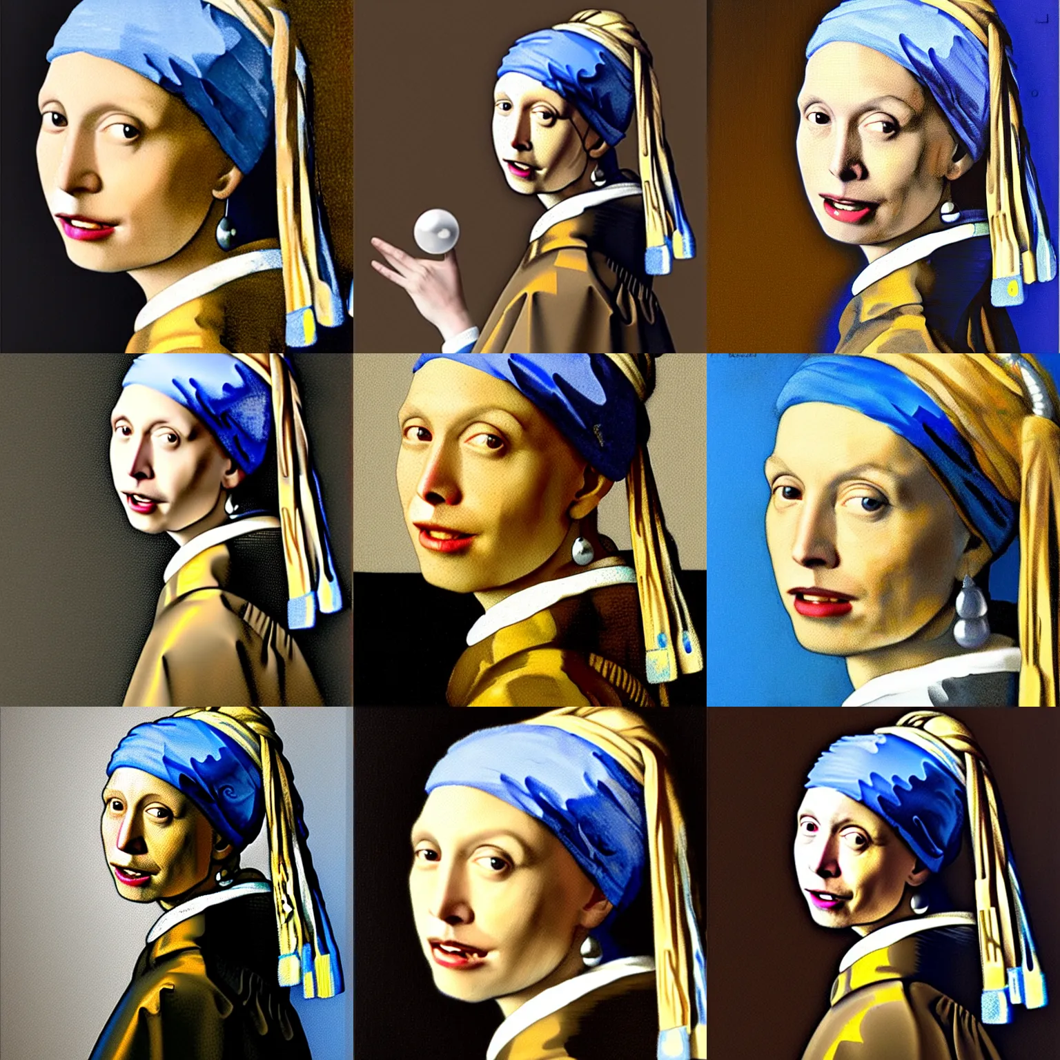 Prompt: elon musk with a pearl earring, by johannes vermeer