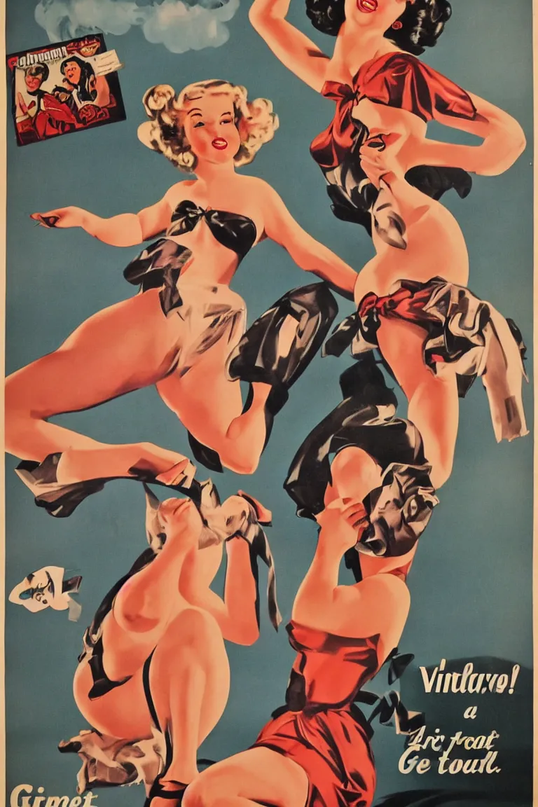 Prompt: 1 9 4 0 s vintage pinup girl poster