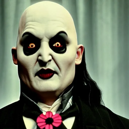 Image similar to johnny depp as fester addams in the addams family