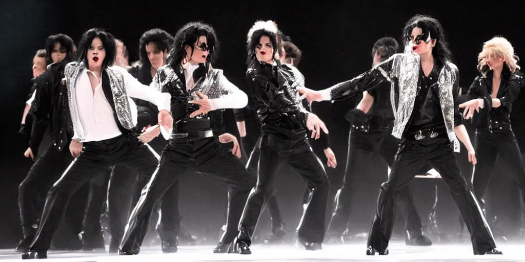 Image similar to michael jackson 2 0 0 9 wearing shades, alone, billie jean outfit, solo dance, this is it style, spotlight, stage, photo real, motion blur, by himself, real life, performing, spotted, ultra realistic face, accurate, 4 k, movie still, uhd, sharp, detailed, cinematic, render, modern