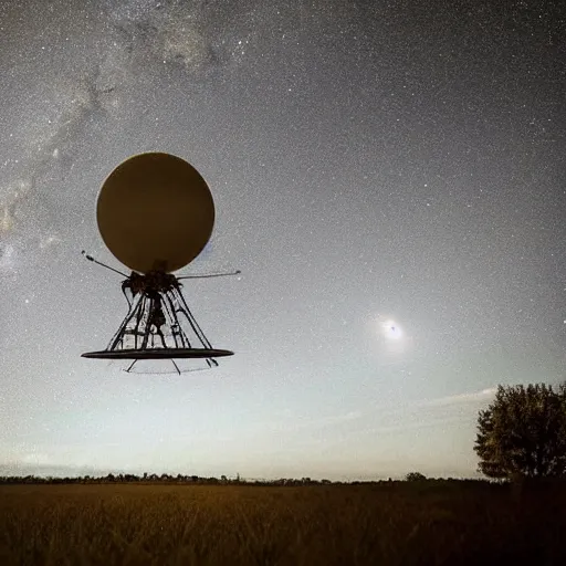 Prompt: ufo ignoring the laws of physics. person watching. entries in the 2 0 2 0 sony world photography awards.