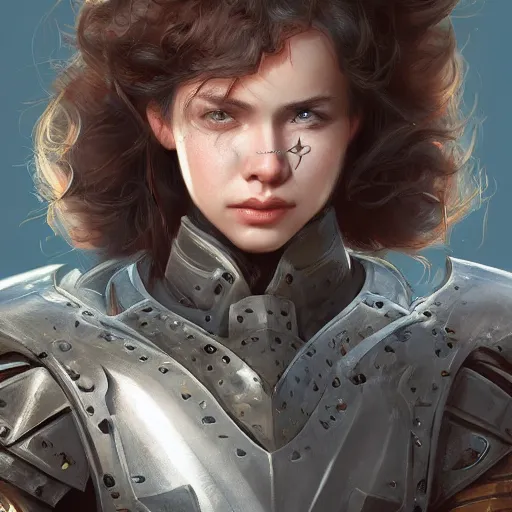 Image similar to a girl wearing an armor, highly detailed, digital painting, artstation, concept art, smooth, sharp focus, illustration