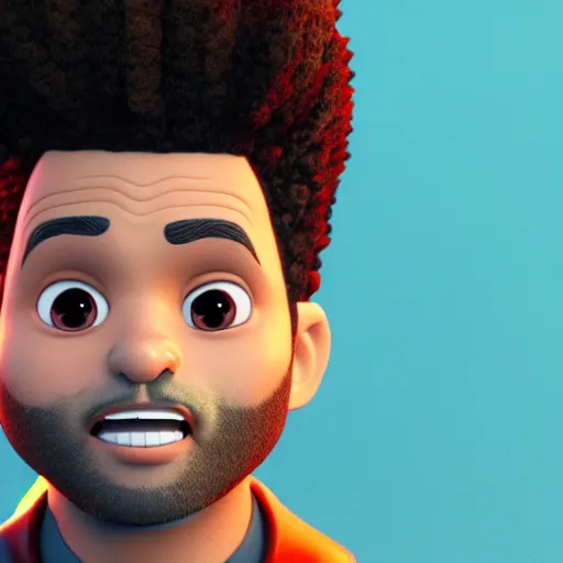 Prompt: 3 d model of the weeknd, in the style of pixar animation, octane render, ultra detailed, 3 d character model