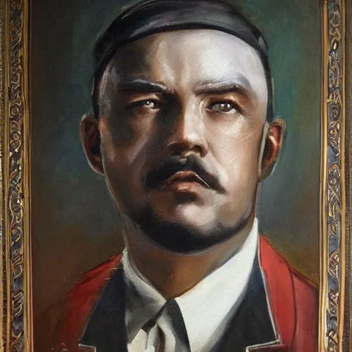 Image similar to facial portrait of kevin durant as adolf hitler, german chancellor, 1 9 3 3, oil on canvas painting by william sidney mount, trending on artstation