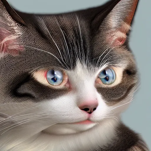 Image similar to down syndrome cat photorealistic