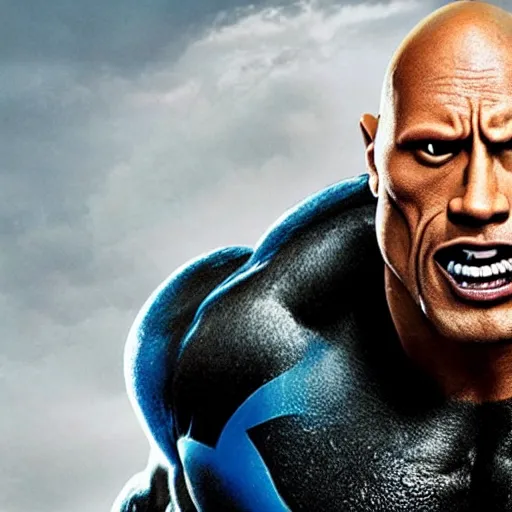 Image similar to Dwayne Johnson as Syndrome from the Incredibles, Incredibles Villain