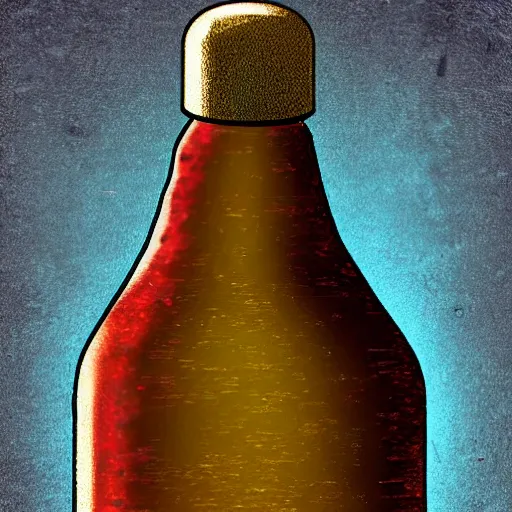 Prompt: a bottle with a strange creature inside, in a laboratory, digital art, fine detail, 8k