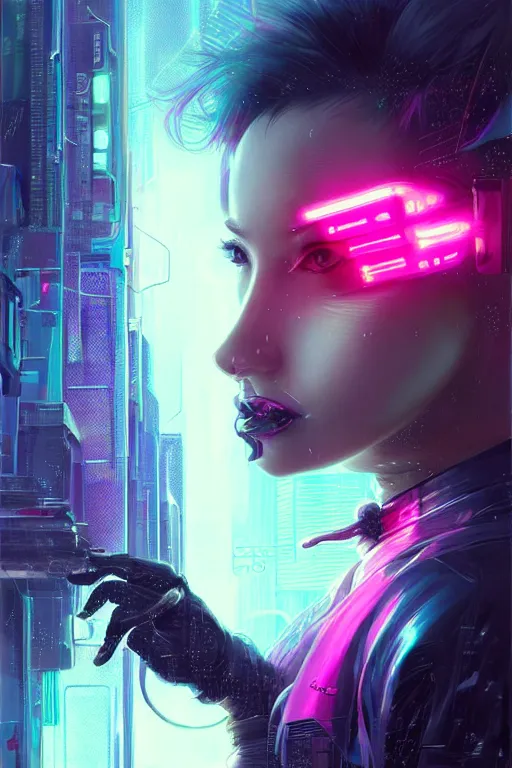 Prompt: portrait futuristic hot cyberpunk young female rouge, in futuristic stormy heavy snowy tokyo rooftop cyberpunk night, ssci-fi, fantasy, intricate, very very beautiful, elegant, neon light, highly detailed, digital painting, concept art, human anatomy, soft light, hdri, smooth, sharp focus, illustration, art by tian zi and craig mullins and WLOP and alphonse mucha