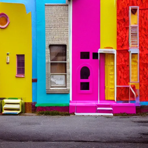 Prompt: a house made of colorful paper, award - winning photography