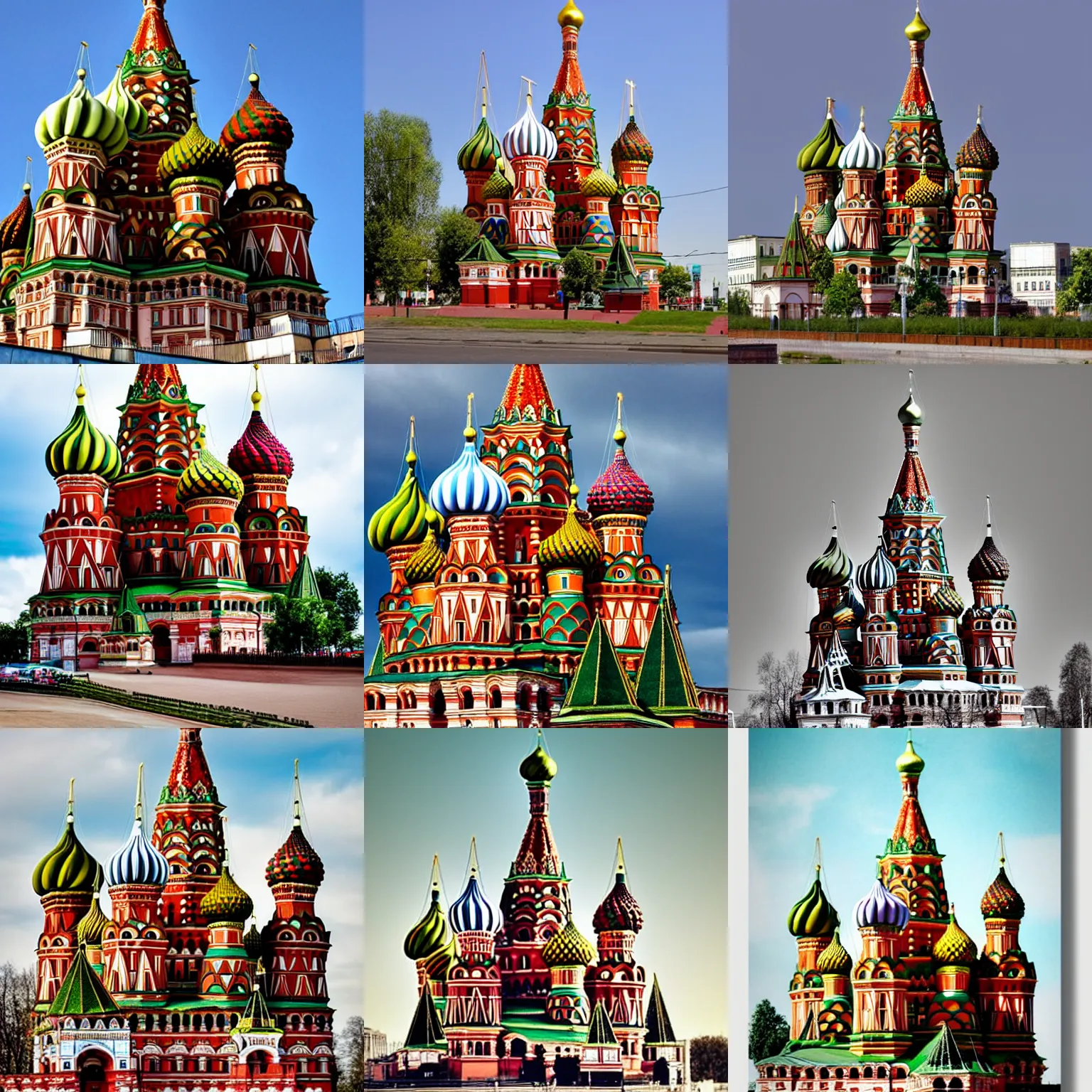 Prompt: moscow st basil cathedral in art deco style