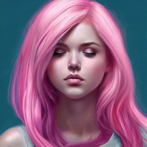 Image similar to teen girl, pink hair, gorgeous, amazing, elegant, intricate, highly detailed, digital painting, artstation, concept art, sharp focus, illustration, art by artgerm