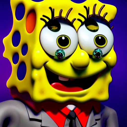 Image similar to perfectly - centered close - up face - portrait of evil spongebob, intricate, elegant, super highly detailed, professional digital painting, artstation, concept art, smooth, sharp focus, no blur, no dof, extreme illustration, unreal engine 5, 8 k, by anne stokes