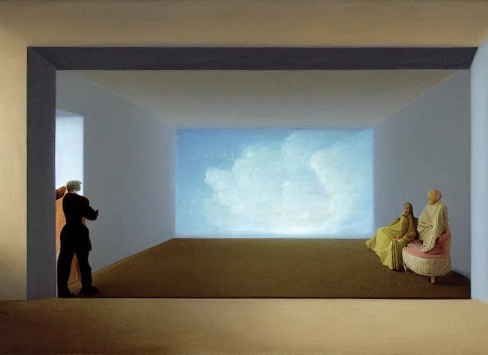 Image similar to painting of a james turrell installation by thomas cole