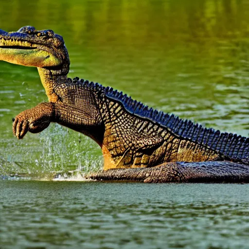Prompt: nile crocodile award winning nature photography