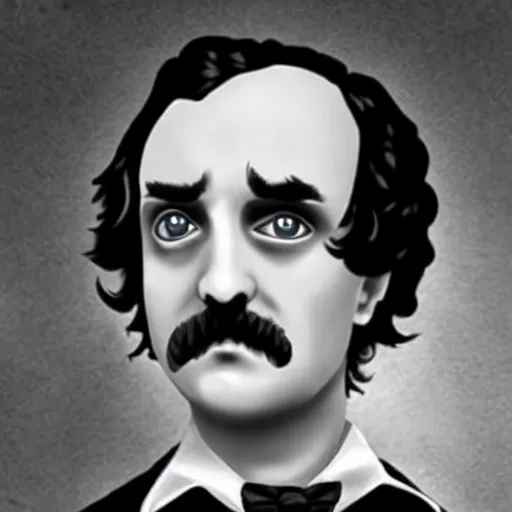 Image similar to edgar allan poe as a character in stranger things