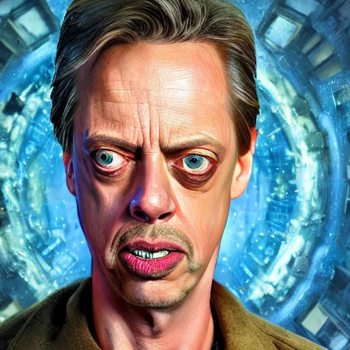 Prompt: hyperrealistic mixed media high resolution painting of a Steve Buscemi in Total Recall, stunning 3d render inspired art by István Sándorfi and Greg Rutkowski and Unreal Engine, perfect symmetry, dim volumetric lighting, 8k octane beautifully detailed render, post-processing, extremely hyper-detailed, intricate, epic composition, highly detailed attributes, highly detailed atmosphere, cinematic lighting, masterpiece, trending on artstation, very very detailed, masterpiece, stunning, flawless structure, lifelike texture, perfection,