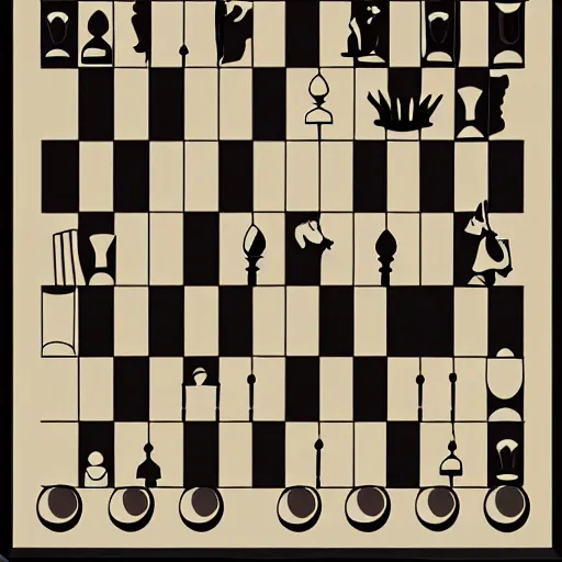 Image similar to chess fantasy, 2d matte colors, poster style