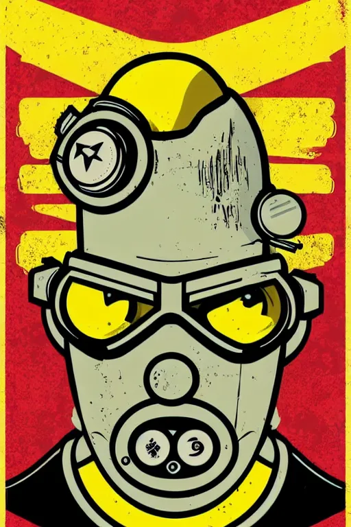 Image similar to fallout 7 6 retro futurist illustration art by butcher billy, sticker, colorful, illustration, highly detailed, simple, smooth and clean vector curves, no jagged lines, vector art, smooth andy warhol style