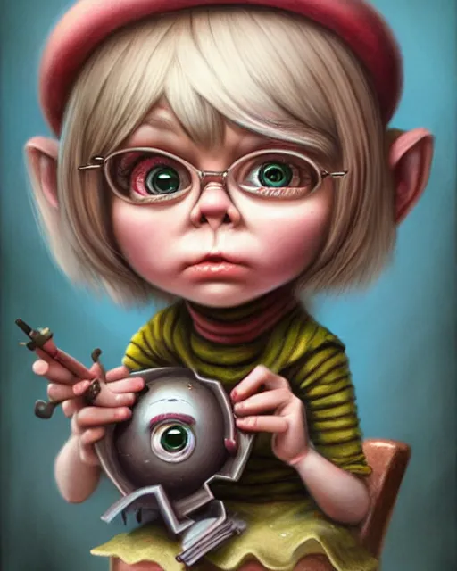 Image similar to highly detailed tiny tina, hyper realistic, artstation, illustration, nicoletta ceccoli, mark ryden, lostfish, dan decarlo, bob clampett, max fleischer, digital paint, matte paint, vivid colors, detailed and intricate environment