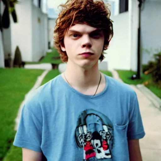 Image similar to evan peters photographed by larry clark, 8 k