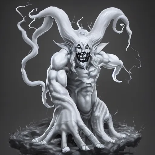 Prompt: white ghosthulk, trending on artstation, desaturated, only head and shoulders, friendly