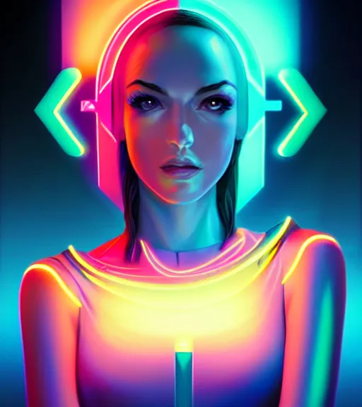 Image similar to symmetry!! latin princess of technology, solid cube of light, hard edges, product render retro - futuristic poster scifi, lasers and neon circuits, beautiful woman latin princess, intricate, elegant, highly detailed, digital painting, artstation, concept art, smooth, sharp focus, illustration, dreamlike, art by artgerm