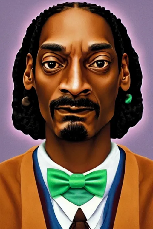 Image similar to ultra realistic snoop dogg face portrait in the style of grant wood