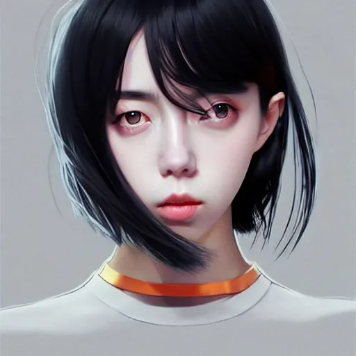 Image similar to a beautiful korean kpop billie eilish alluring instagram model in crop top, by guweiz and wlop and ilya kuvshinov and artgerm, symmetrical eyes, aesthetic, gorgeous, stunning, alluring, attractive, artstation, deviantart, pinterest, digital art