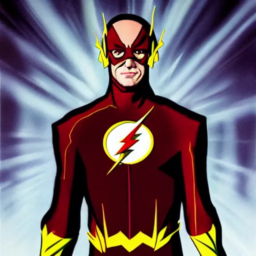 Prompt: Vector Portrait of the Flash by Alex Ross