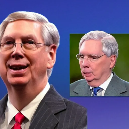 Image similar to listen stable diffusion, all i want is for you to make mitch mcconell into a friggin'derpy lookin turtle, heck it all!