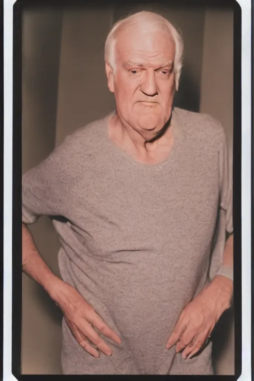 Prompt: upper body portrait of actor kenneth mcmillan, colour polaroid photo