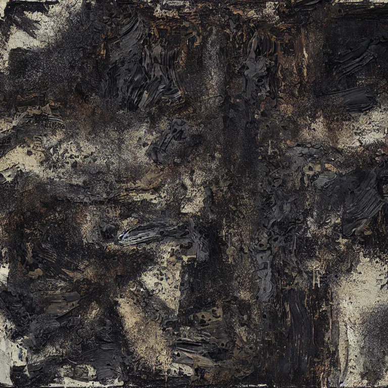 Prompt: abstract oil painting mixed with sand in old carved wood with black and white ink splatters ( ( ( ( ( ( ( informalism ) ) ) ) ) / complementary color scheme, daguerreotype, glitch art, great volume and textures with very strong brush strokes, highly detailed, intrincate, fantasy, elegant / octane, lumen unreal 5