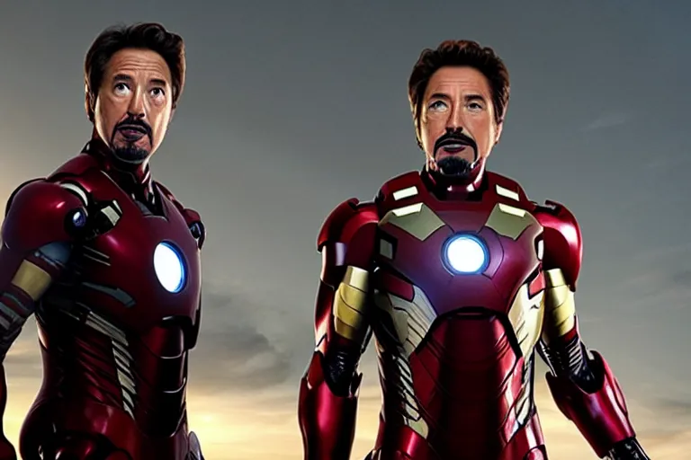 Prompt: richard gere is new iron man, epic scene from marvel movie, photo realistic