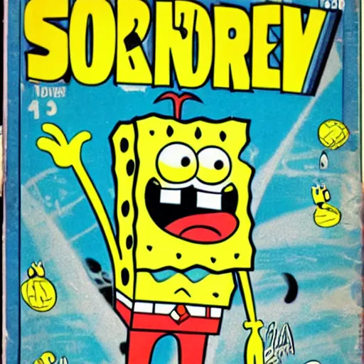 Image similar to 1 9 5 0's comic magazine cover of spongebob