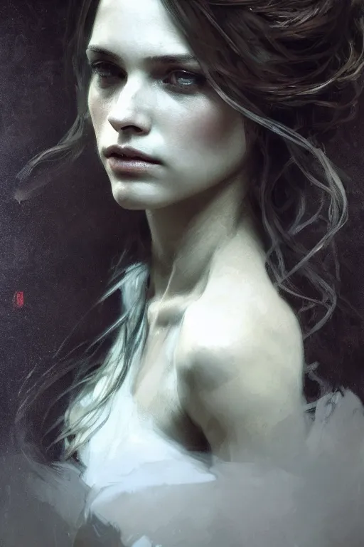 Prompt: beautiful photographic by jeremy mann, only one head single portrait absurdly beautiful, elegant, ultrafine hyperrealistic detailed face, alphonse mucha, intricate linework, sharp focus, smooth, octopath traveler, final fantasy, unreal engine, dramatic lighting, ethereal, 8 k