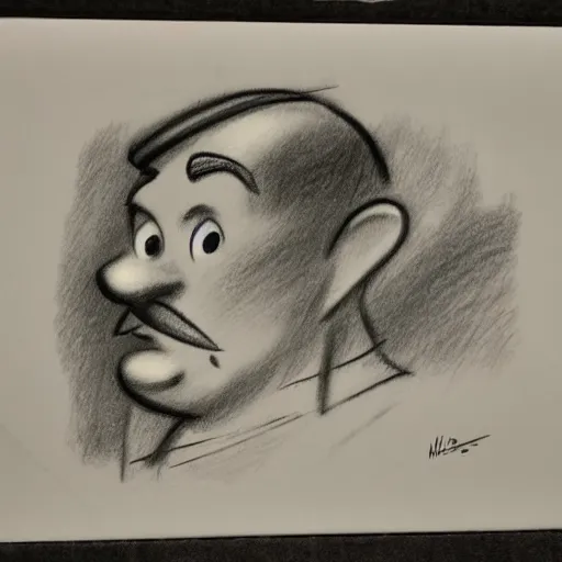 Image similar to milt kahl pencil sketch of adolf hitler warner brothers cartoon