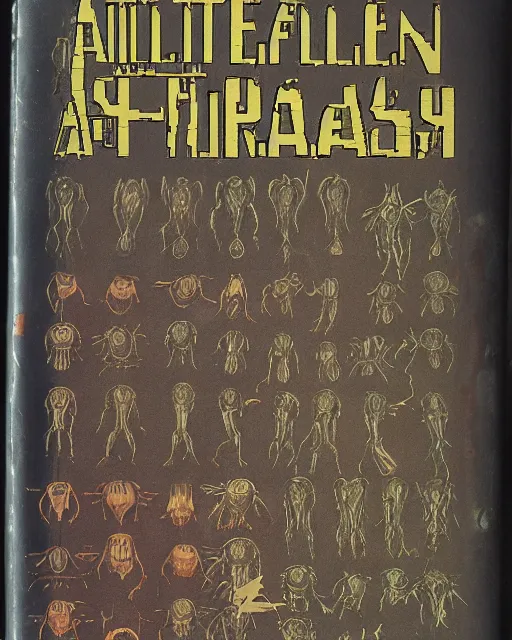 Image similar to vintage manual of alien species, 8k