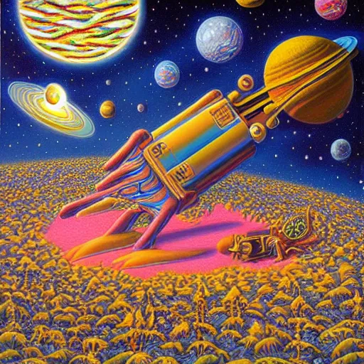 Prompt: Liminal space in outer space by Todd Schorr