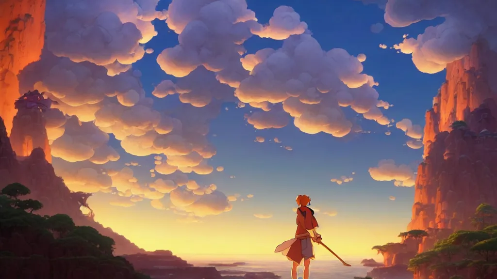 Image similar to el dorado, studio ghibli, pixar and disney animation, sharp, rendered in unreal engine 5, highly detailed, digital painting, artstation, concept art, smooth, sharp focus, illustration, wide angle, artbook, wallpaper, splash art, promo art, dramatic lighting, art by artgerm and greg rutkowski and bo chen and jin xiaodi