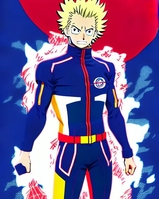 Prompt: ilya kuvshinov anime illustration of all might my hero academia underwater wearing yeezy streetwear, last exile, murata range, fine detail, perfect anime face, dramatic lighting, dynamic composition, art deco, cel shading, vivid, stippled lighting, rich texture, ( ( ( colorful ) ) )